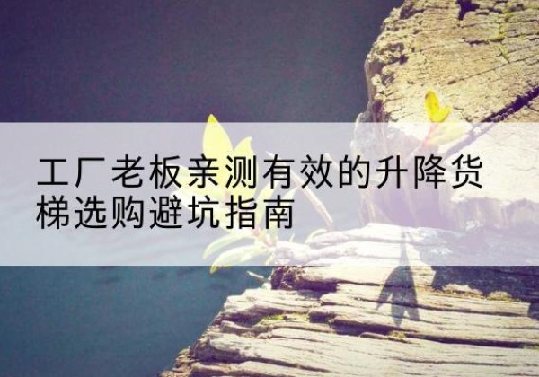巴塘升降货梯怎么选-工厂老板亲测有效的升降货梯选购避坑指南